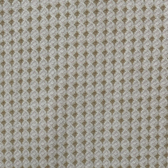 Express Mens Geometric Diamond Polo Shirt Tan Cream Short Sleeve Button Down L - Picture 4 of 8